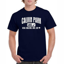 Load image into Gallery viewer, Cotton Tee, printed with a 1-colour Calvin Park front logo
